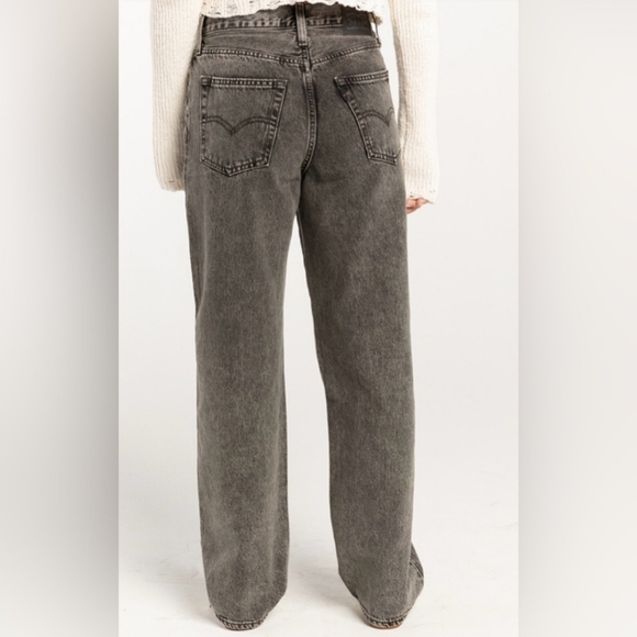 Levi's Women's Grey Jeans Straight Leg Baggy Mid Rise - Picture 2 of 12